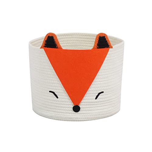 T&T Homewares Orange Fox Storage Basket - Medium, Multipurpose for Baby Diapers, Laundry, Kids Room, Dog/Cat Toys - Ideal for Woodland Nursery Decor & Organizing