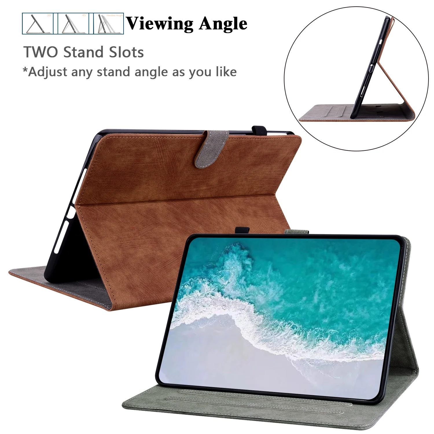 iPad 10th Generation Case 10.9 Inch 2022, Magnetic Premium Leather Retro Folio Stand Smart Cover with Pencil Holder - Auto Wake/Sleep and Multiple Viewing Angles, Brown