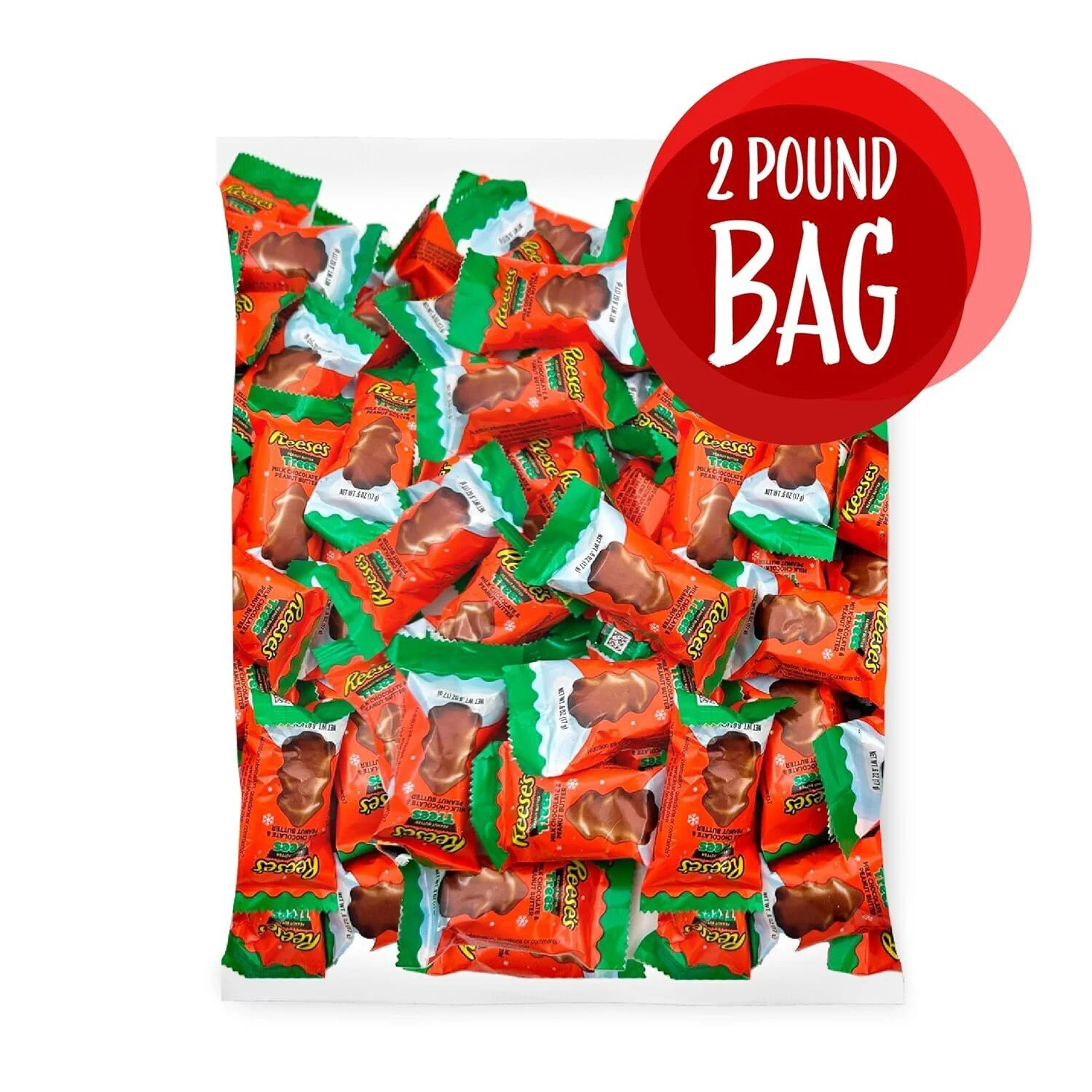 2Lbs Reese's Milk Chocolate Peanut Butter Trees Christmas Candy, 2 Pounds