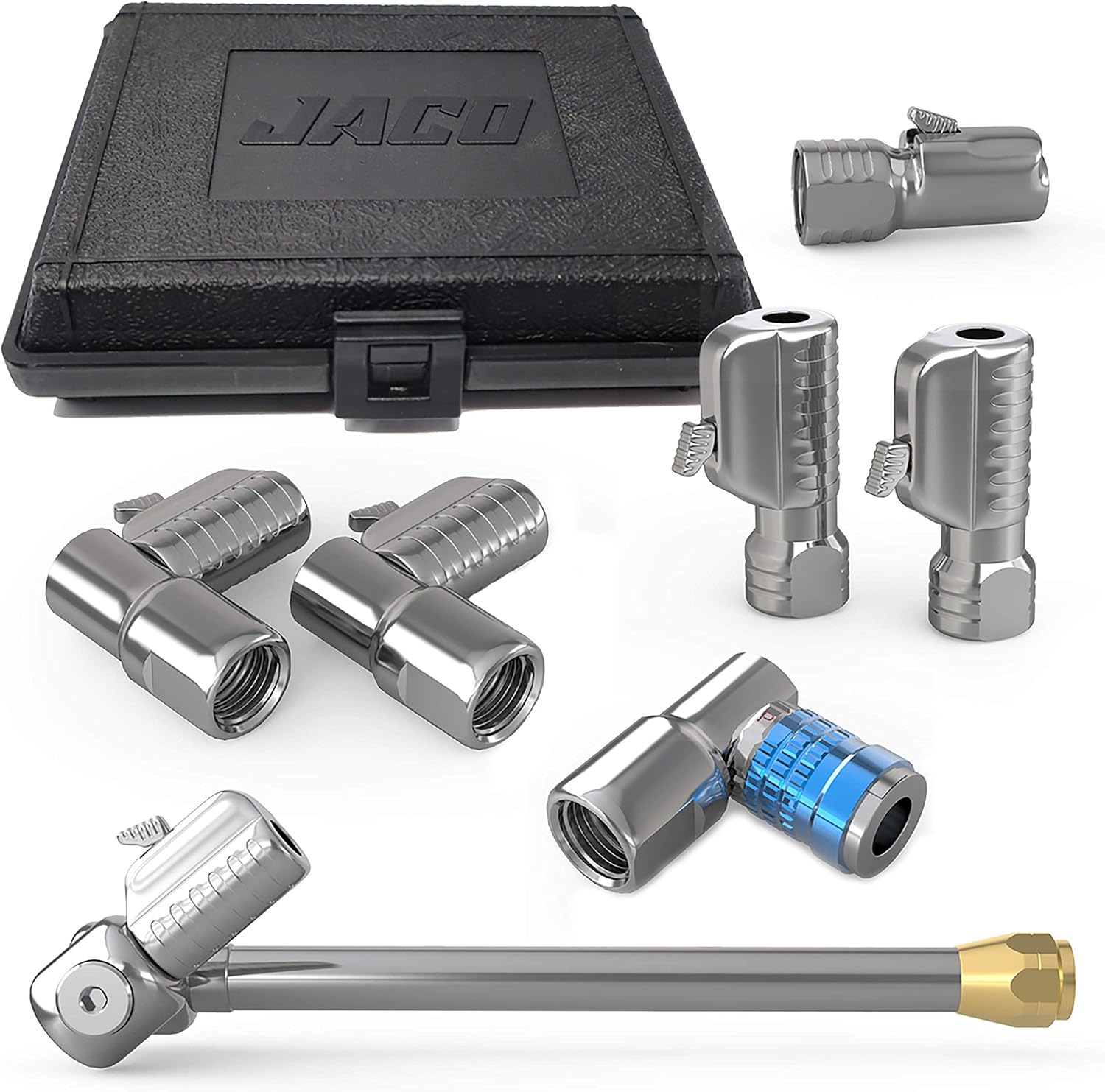 JACO Lightning Tire Air Chuck Kit (Set of 7) | Open Flow, 1/4