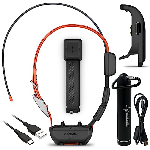 Wearable4U - Garmin Alpha 300 Handheld, Advanced Dog Tracking and Training Handheld, Touchscreen with E-Bank Bundle