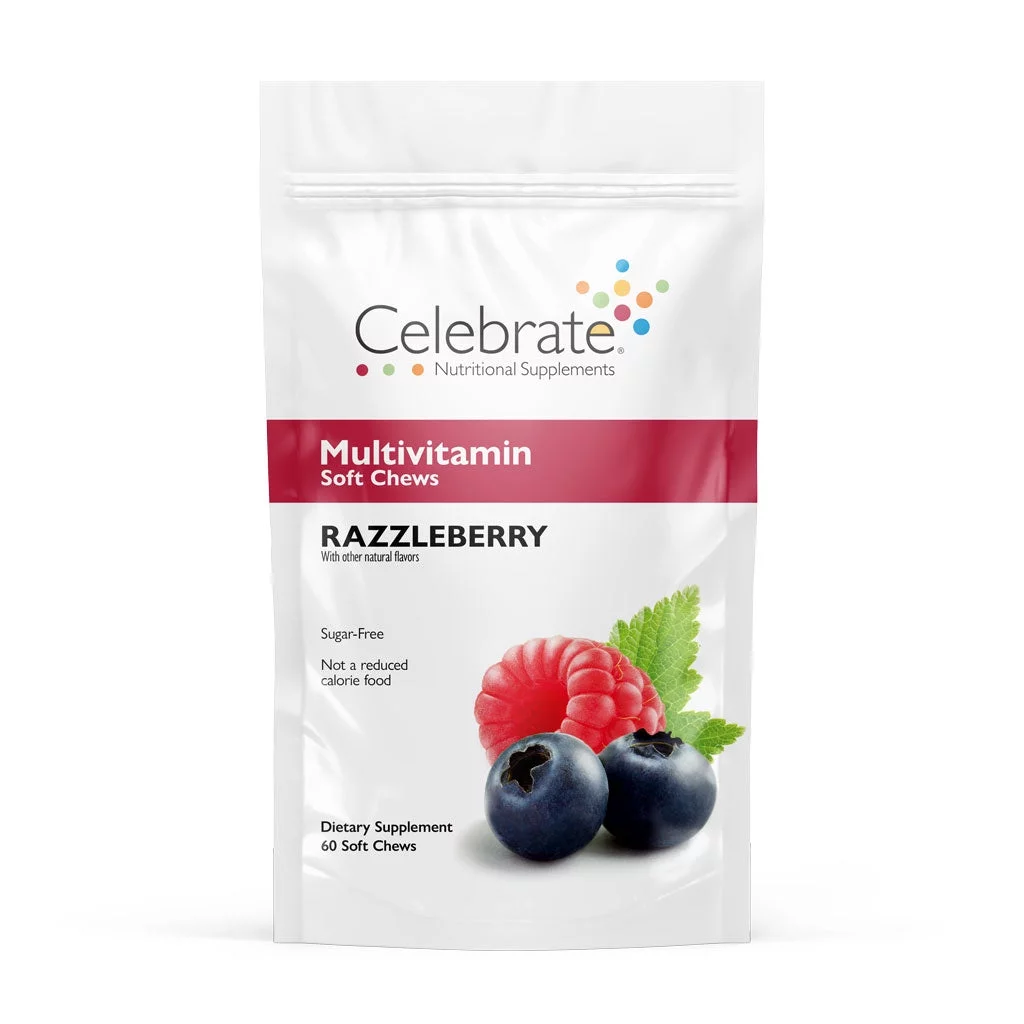 Celebrate Vitamins Bariatric Multivitamin Soft Chews, Razzleberry, 60 count