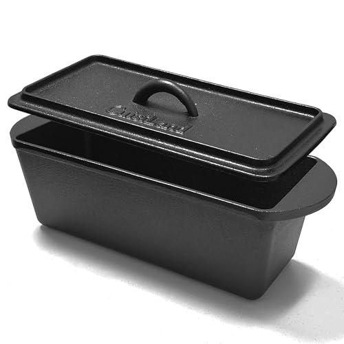 Cuisiland Rectangular Cast Iron Bread Loaf Pan, Heavy Duty 11x4.75x4,25