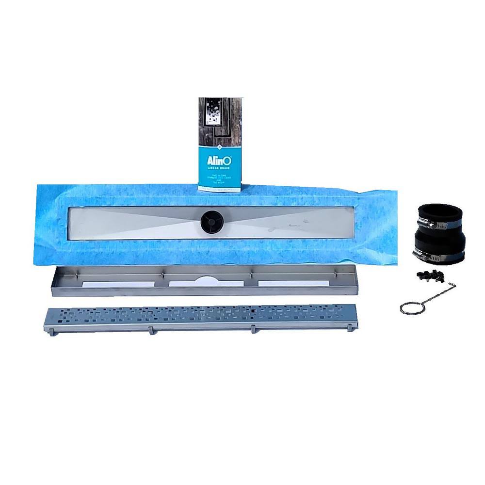 ALINO 2-in-1 Linear Shower Drain 30 in., Nickel