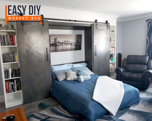 Queen Size DIY Murphy Bed Hardware Kit – Vertical Wall Bed for Space-Saving - Budget-Friendly DIY Setup -Made in USA -Hide Away Design with Murphy Bed Queen Hardware - Bed Lift Mechanism - Pull Down