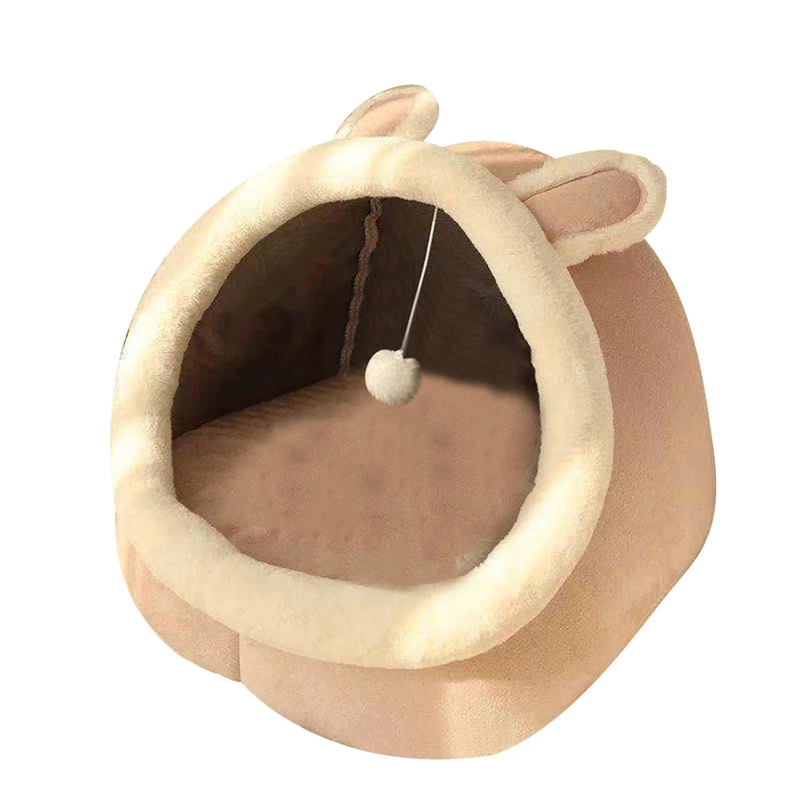 LSLJS Cat Bed Pet Beds for Cats Cute Cat House with Ears Cozy Cat Cave Beds for Indoor Cats Four Seasons Universal Pet Bed Sleeping Cushion Cotton Pet Sofa Pink 11"H Machine Washable on Clearance