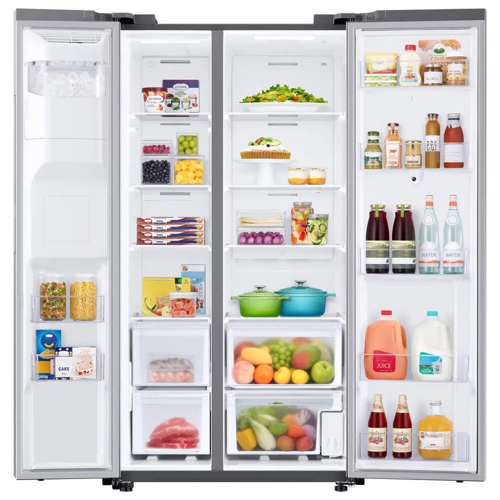 Samsung RS27T5561SR 26.7 Cu. Ft. Stainless Side-by-Side Refrigerator with 21.5 inch Touch-Screen Family Hub