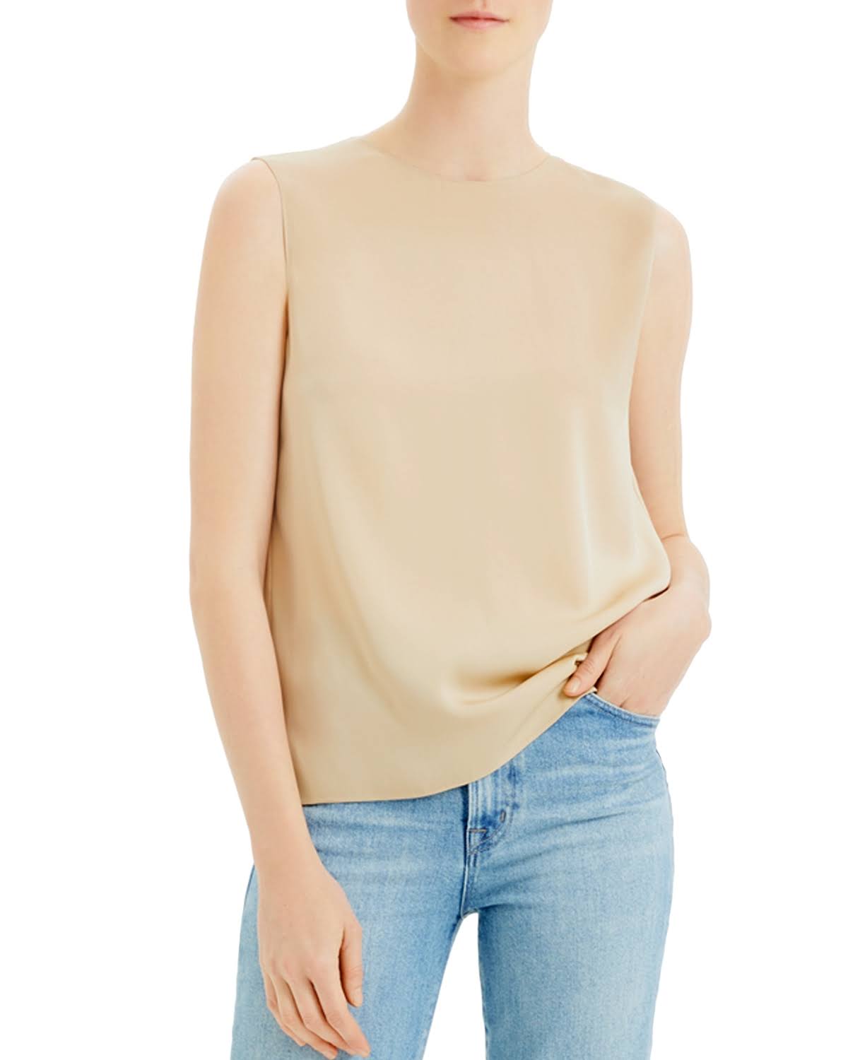 Theory Sleeveless Silk Stretch Top - Pink