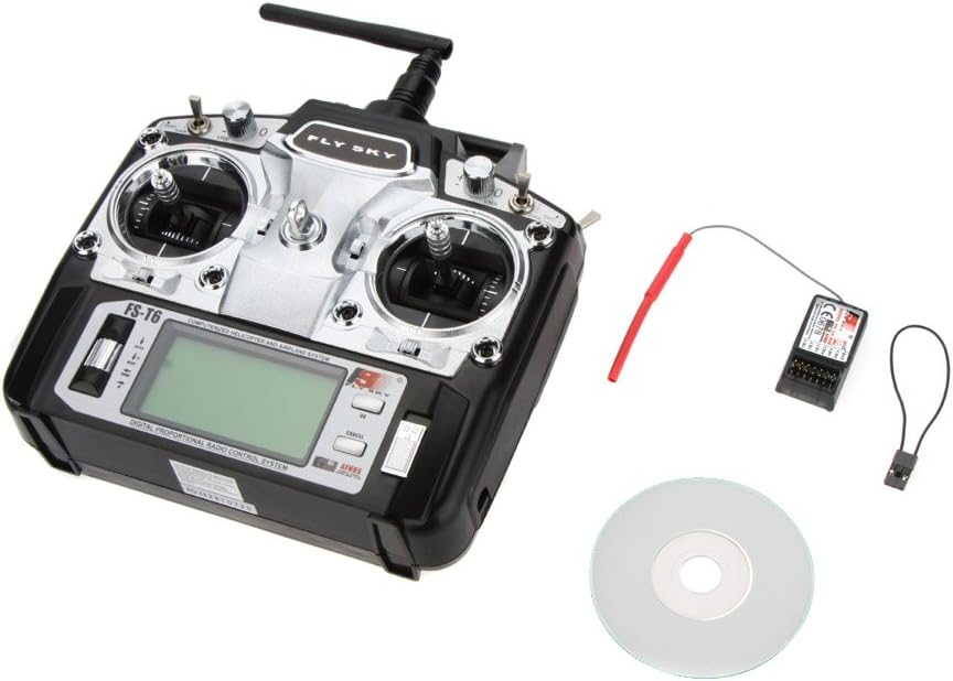 GoolRC FS-T6 High Precision 2.4GHz 6CH Mode 2 Transmitter W/Receiver R6-B for RC Multirotor Quadcopter Helicopter Airplane Glider Car