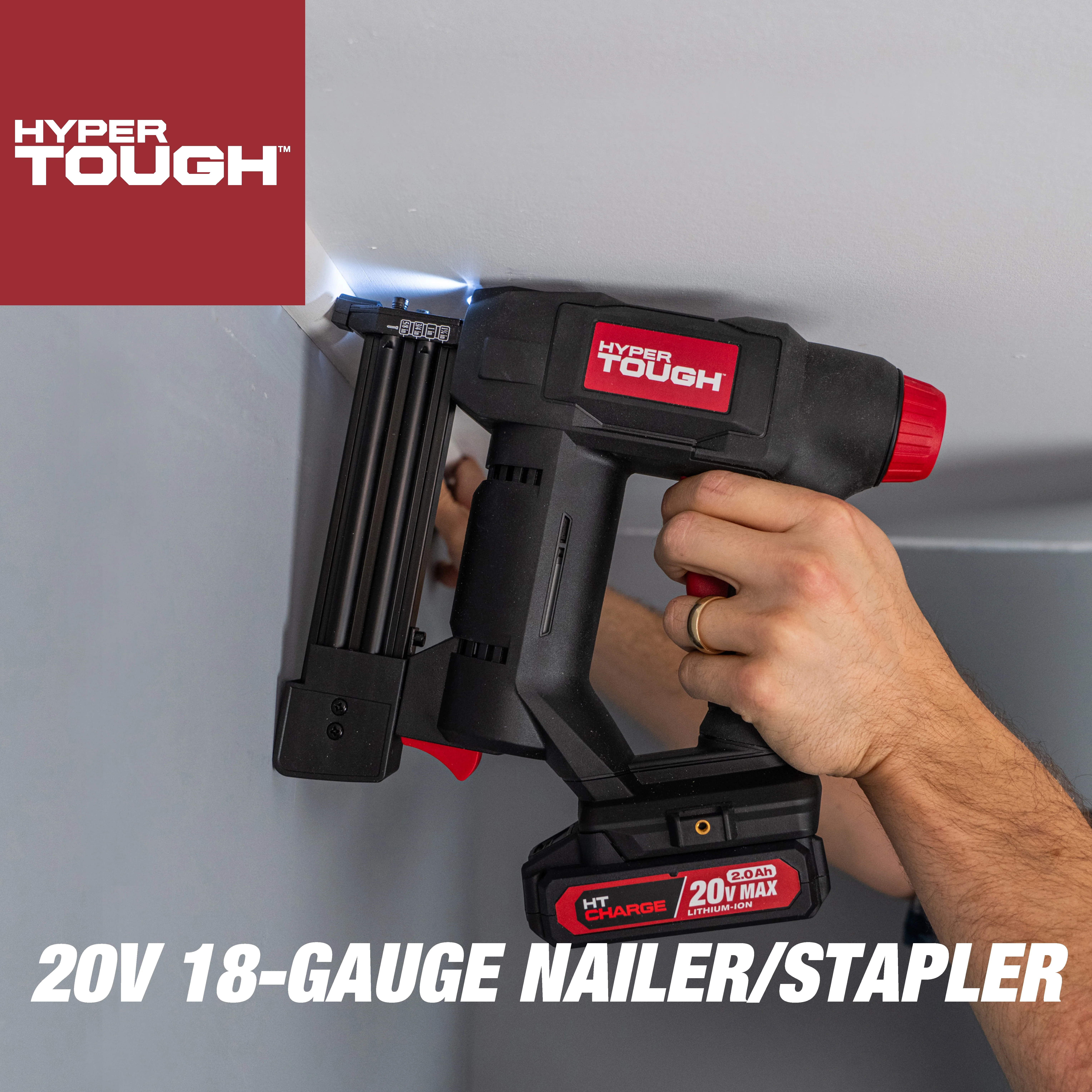 Hyper Tough 20V Brad Nail Gun and Stapler. 2.0Ah Lithium-ion Battery Powered, 25004.1 - Radiant Selections