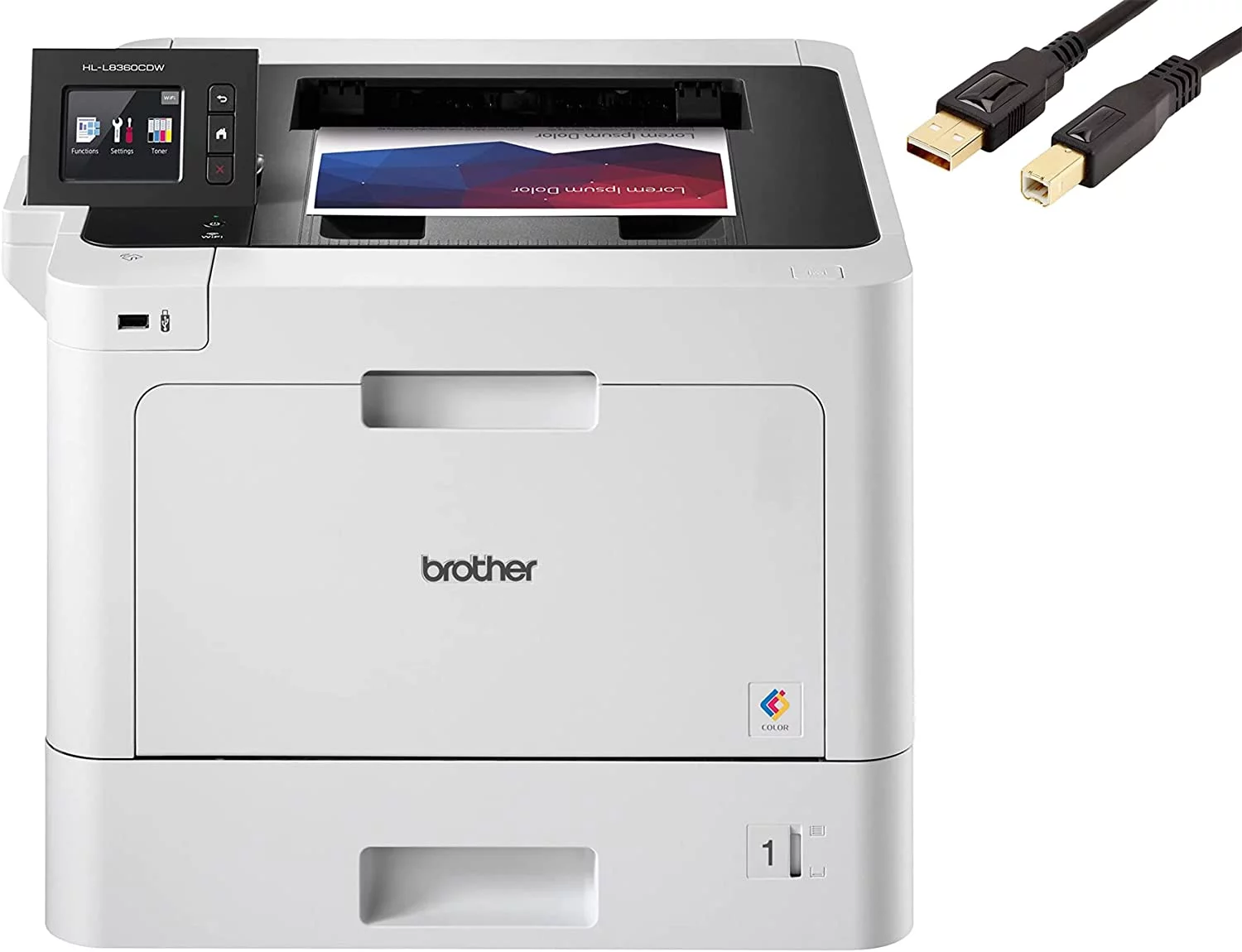Brother HL-L8360CDW Business Color Laser Printer with Duplex Printing and Wireless Networking, Free USB Printer Cable