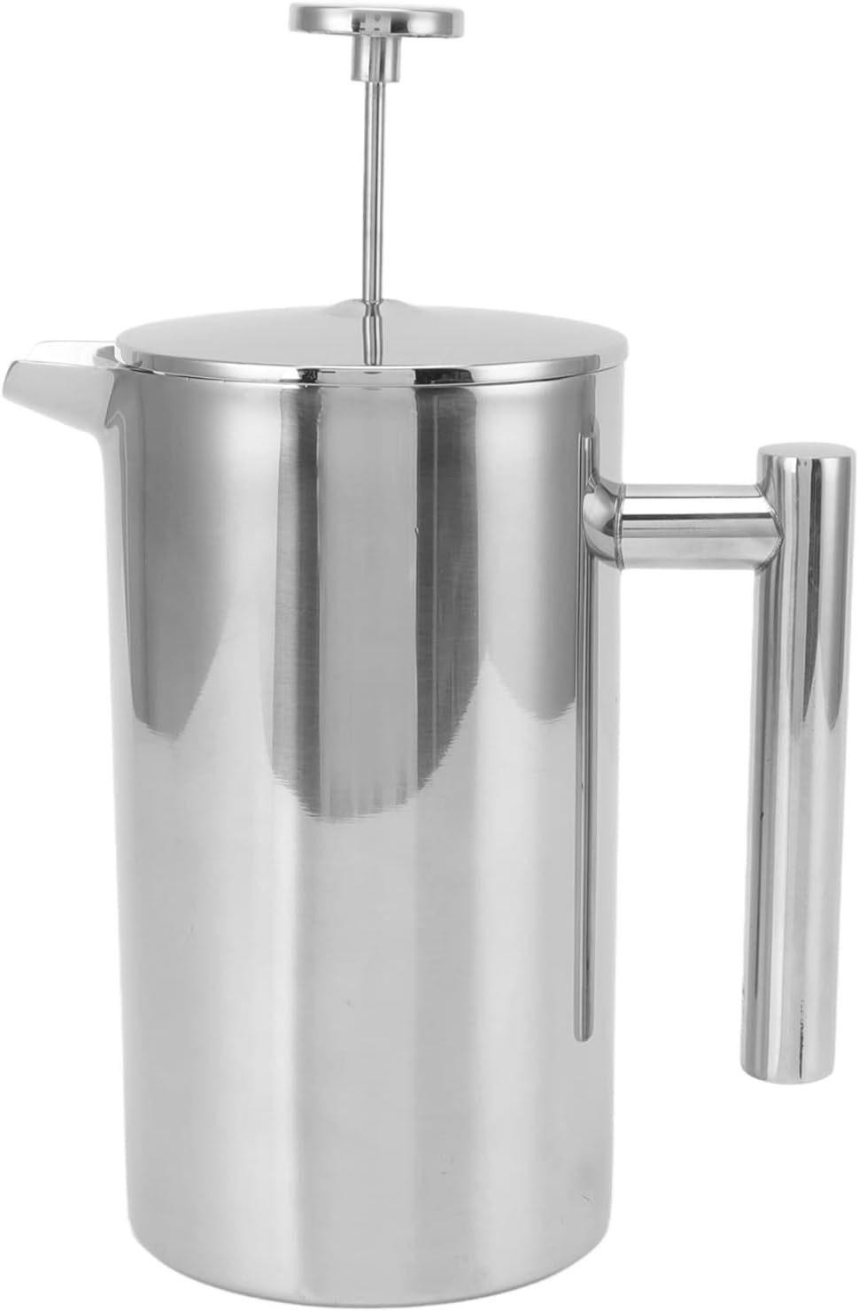 French Press Coffee Maker, Silver French Press Stainless Steel, French Press Coffee Maker Stainless Steel Double Wall Teapot Hand Brewed Coffee Press With Filter Screen(800ML)