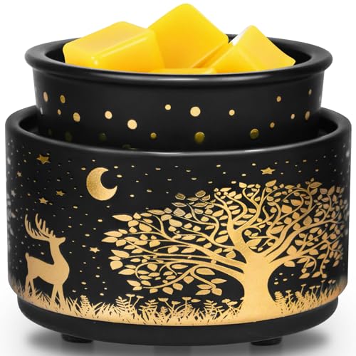 Wax Melt Warmer with Timer-3-in-1 Wax Melter Burner with Silicone Liner, Fragrance Warmer for Scented Candles, Wax Tarts, Essential Oils to Freshen Home Office, Auto Shut Off & Temperature Adjustment