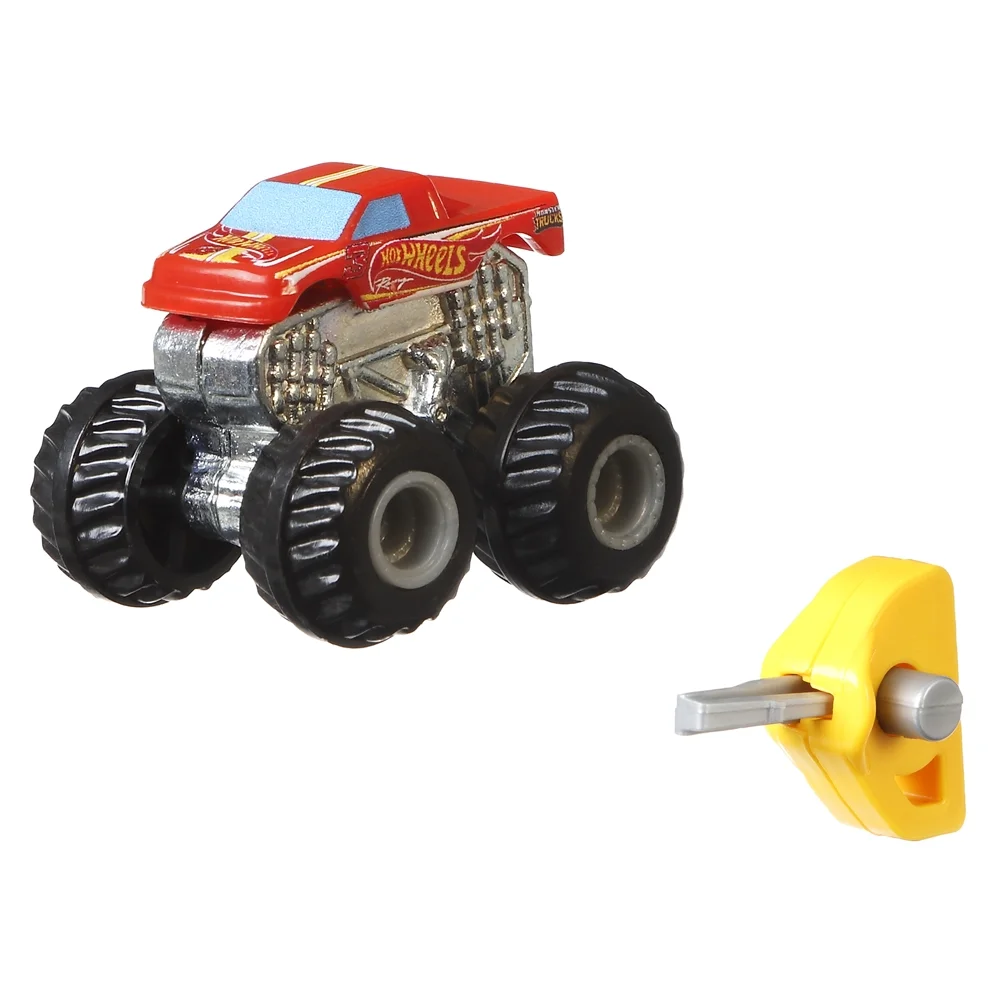 Mini Collectible Die-Cast Metal Hot Wheels Monster Trucks Mystery Box - Hot-Wheels Racing #3 Vehicle ~ Unopened, Identified Mystery Package ~ Includes Truck, Launcher and 2 Stickers