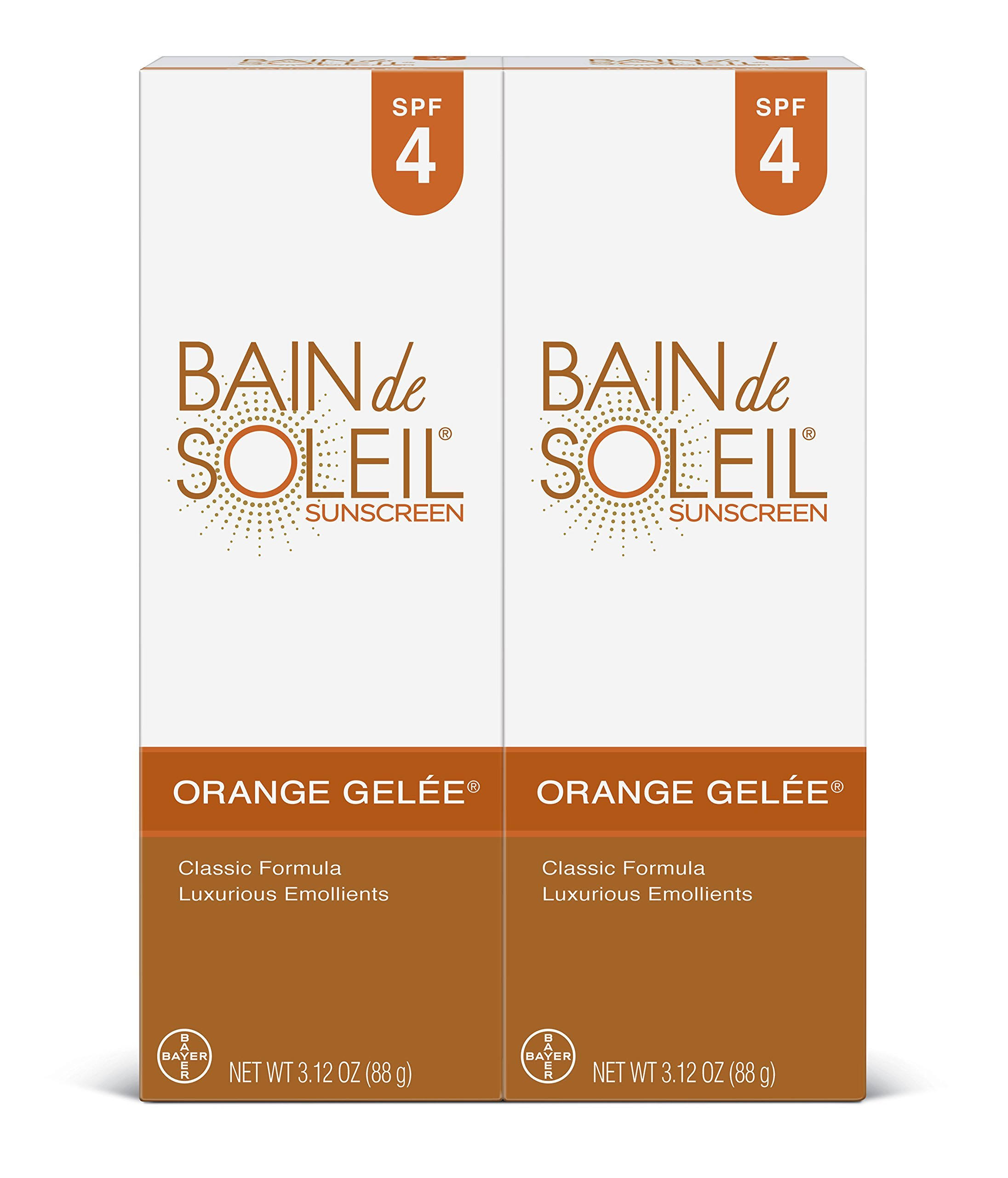 Bain de Soleil Orange Gelee Sunscreen, SPF 4 3.12 oz (Pack of 4)