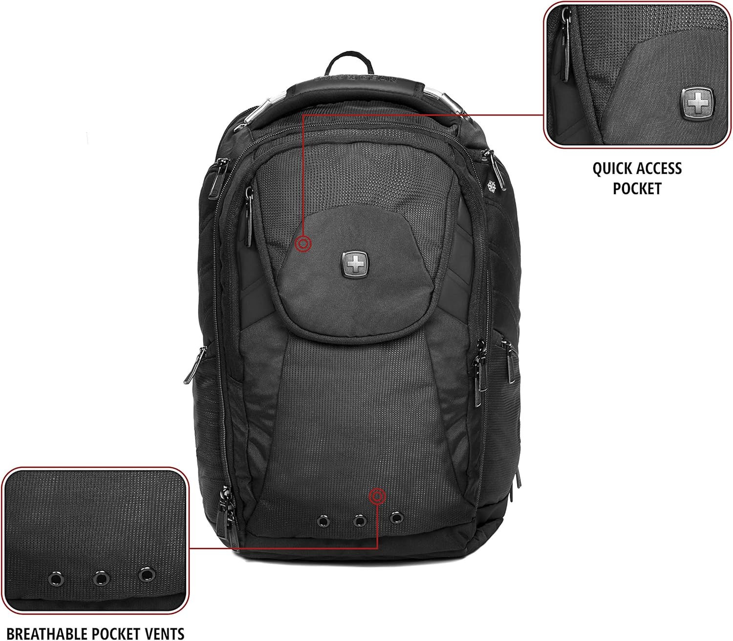 SwissGear 2762 ScanSmart Laptop Backpack, Black, 17-Inch