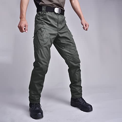 Men's Military Cargo Tactical Pants Ripstop Stretch Relaxed Fit Trousers Outdoor Hiking Pants with Multi Pockets