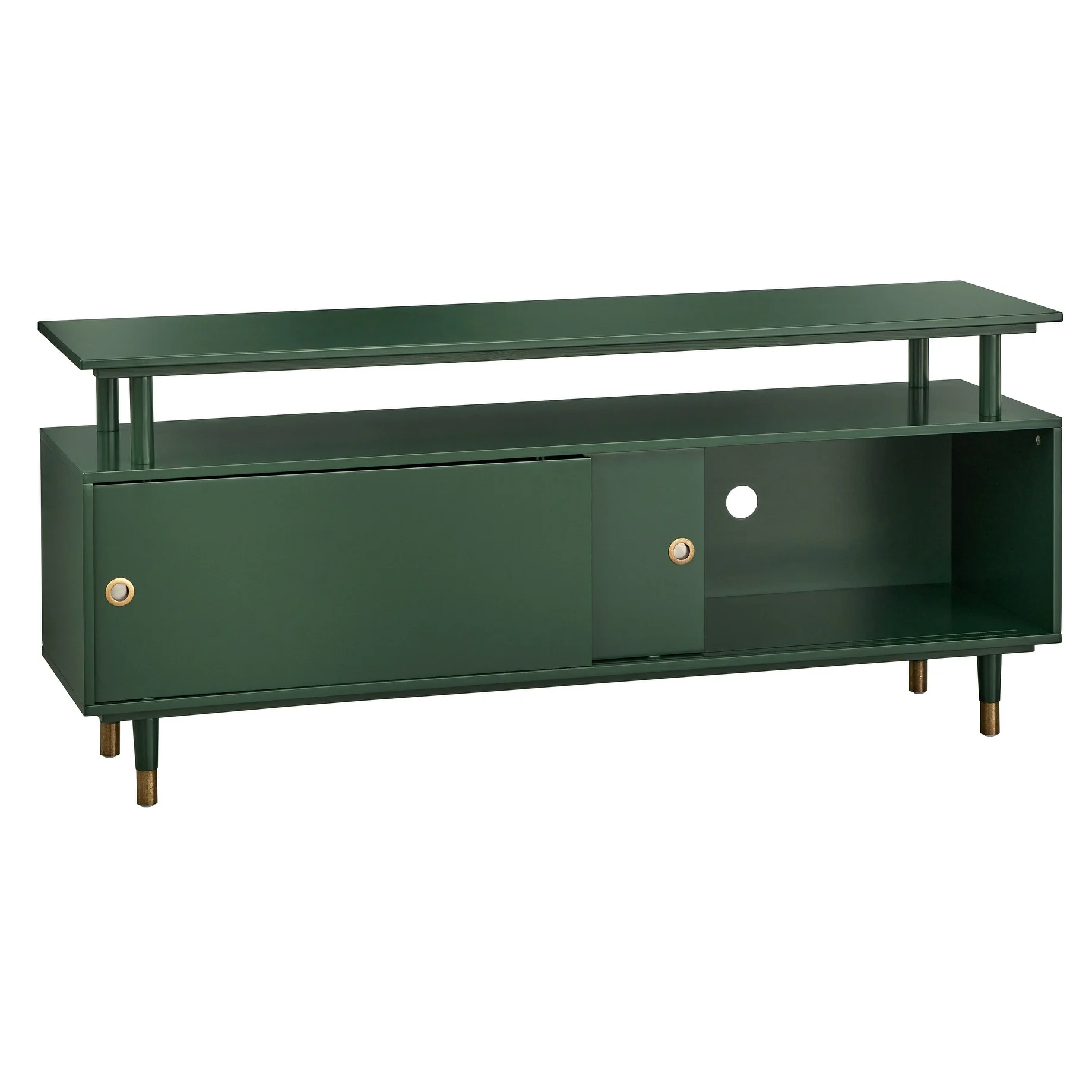 Simple Living  Margo Mid-Century Modern Wood TV Stand Green Painted