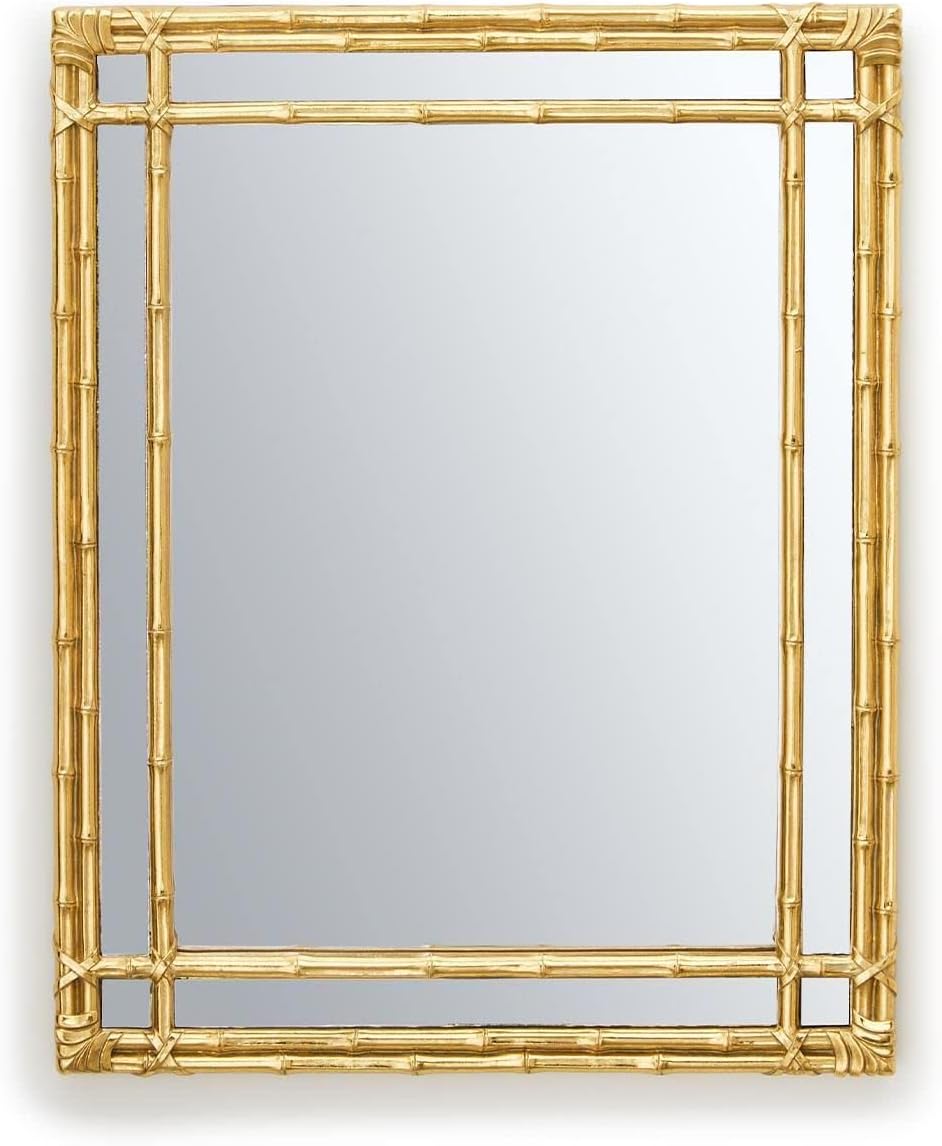 Two's Company Golden Bamboo Hanging/Standing Mirror