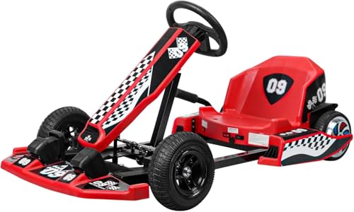 36V Go Kart for Kids, 16 MPH Electric Drift Kart with 350W Motor, Drift/Sport Mode, Length Adjustment, Outdoor Ride on Toy for Adults, Teens