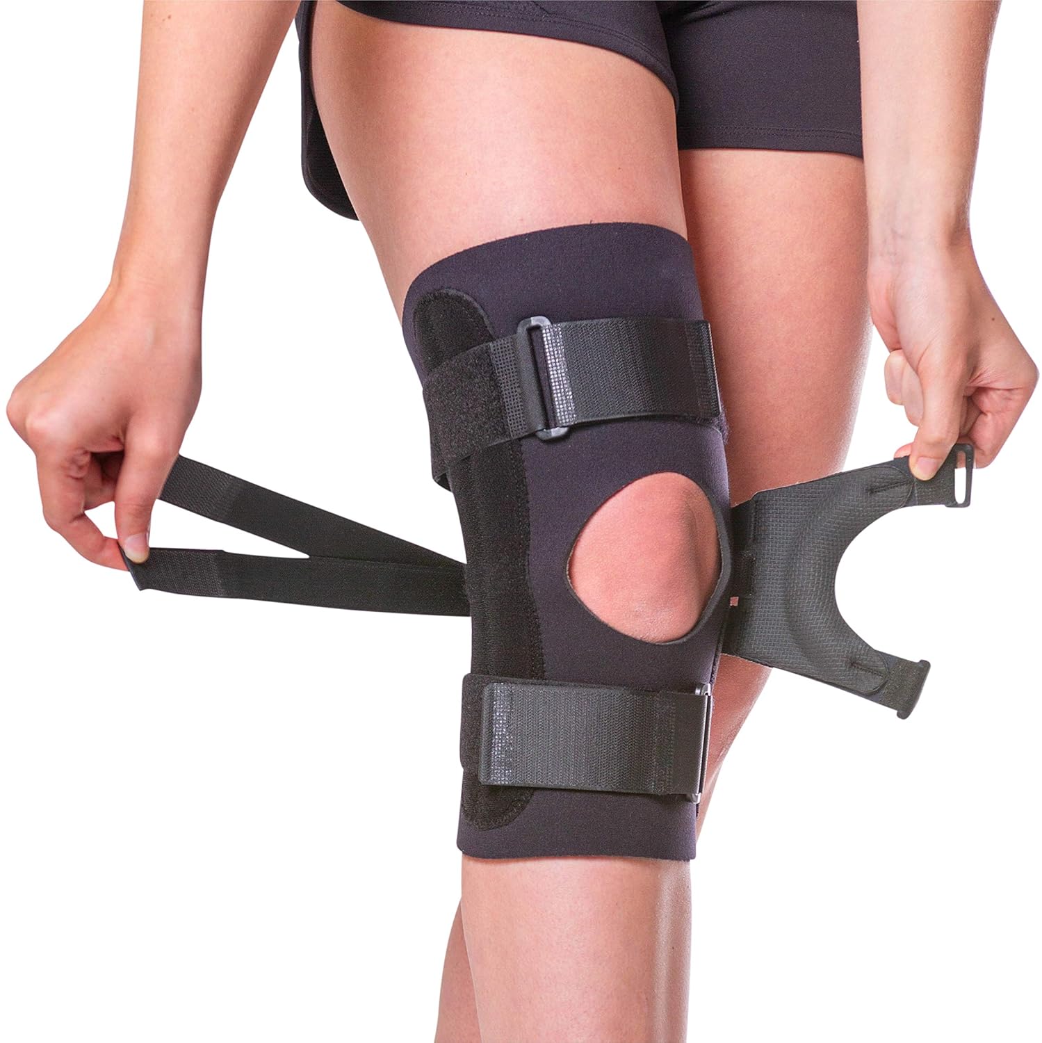 BraceAbility J Patella Knee Brace - Lateral Patellar Stabilizer with Medial and J-Lat Support Straps for Dislocation, Subluxation, Patellofemoral Pain, Left or Right Kneecap Tracking (4XL) Pack of 2