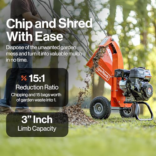 SuperHandy Mini Wood Chipper Shredder Mulcher Heavy Duty 7HP Compact Design 3