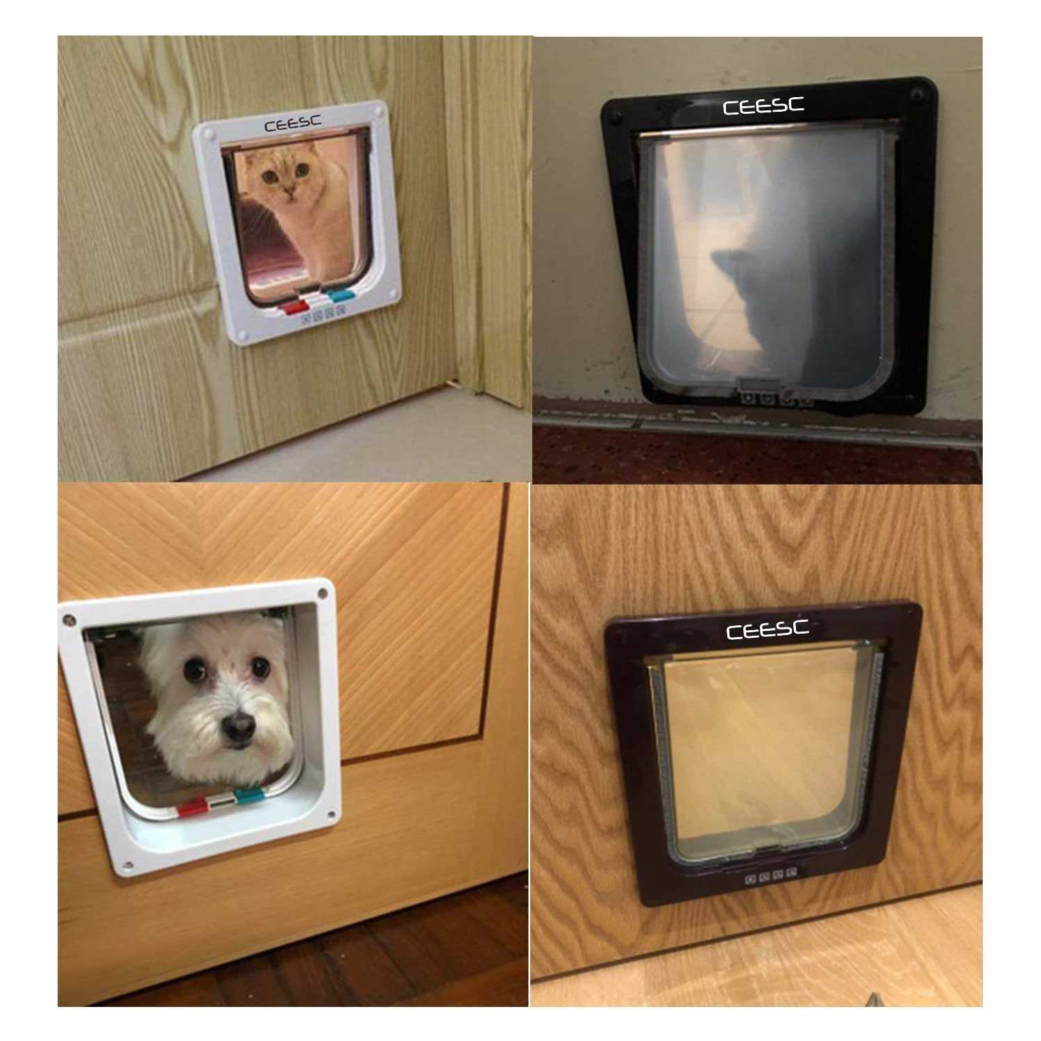 CEESC Extra Large Cat Door 4 Way Locking Large Cat Door for Interior Exterior Doors - Pet Supplies online store