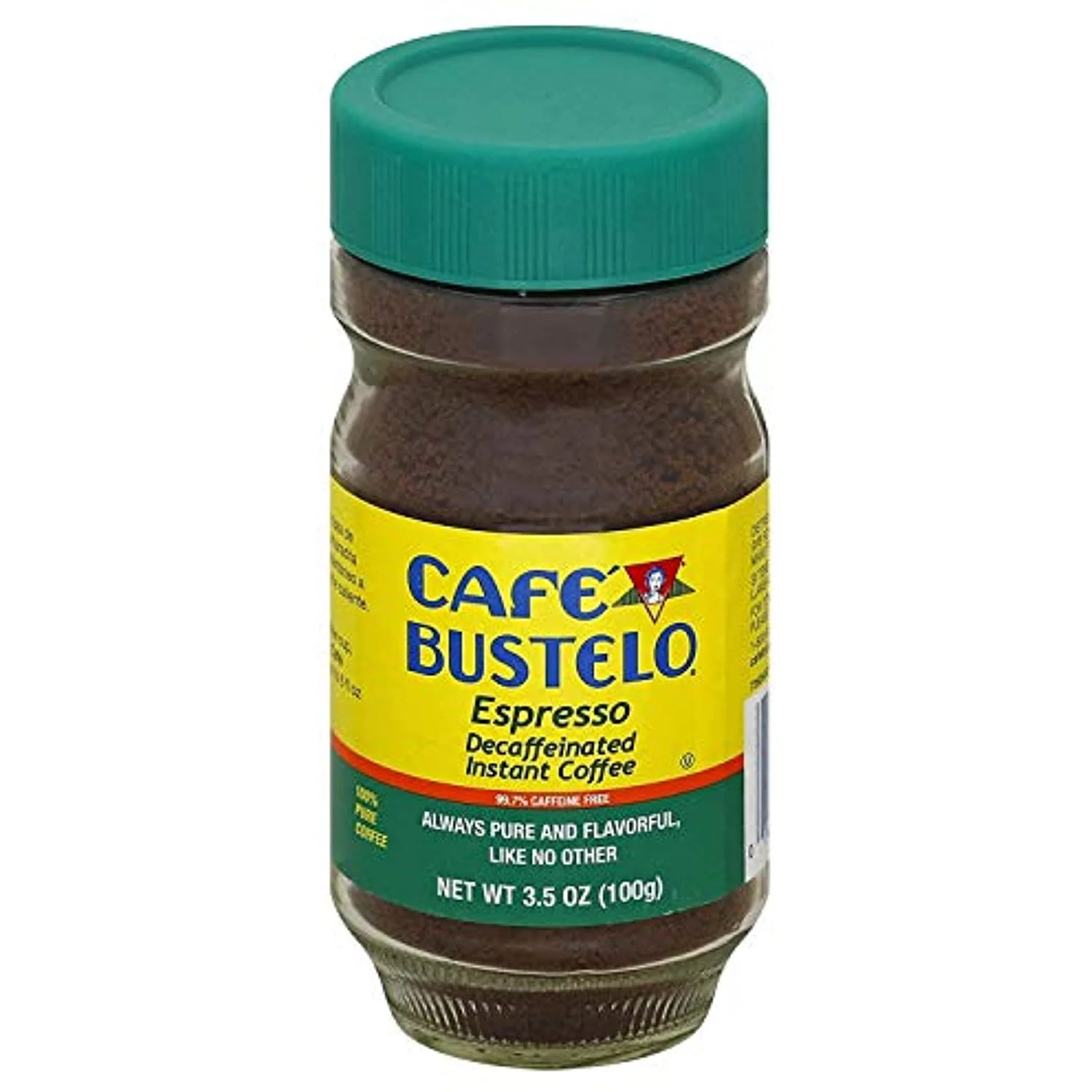 Café Bustelo Espresso Style Cafe Decaffeinated Decaf Instant Coffee, 3.5 Ounces (Pack Of 6)