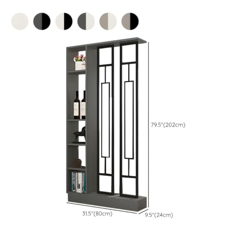 CraftThink Wall Room Divider, Modern Wood Bookshelf with Translucent Screens and Multiple Shelves, Storage Cabinet Display Storage for Home Office Decorative, 39.5