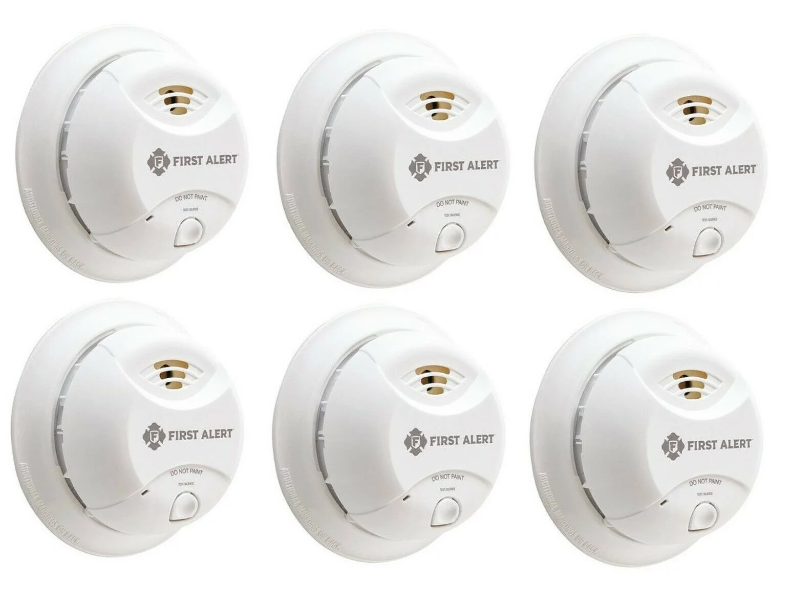 First Alert Smoke Alarm SA350B Lithium Battery Ionization Smoke Alarm 10-Year Sealed Tamper-Proof Battery  6 PACK - 0827-SA340CN SA340CN