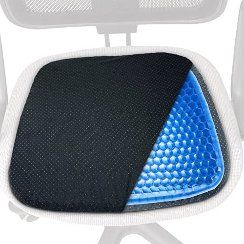 Gel Seat Cushion for Long Sitting - Portable Gel Cushion with Ergonomic Honeycomb Design - Large Size 16