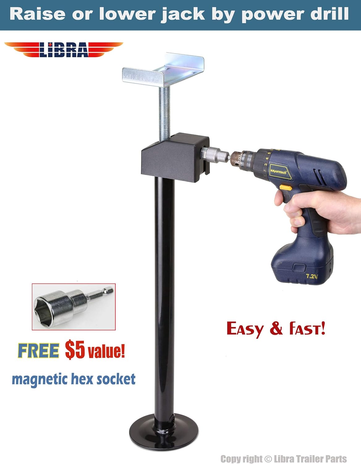 LIBRA Set of 2 Heavy Duty Quick-Lift RV Slide Out Stabilizer Jacks 5000lbs Adjust 21