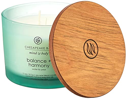 Chesapeake Bay Candle PT40234 Scented Candle, Peace + Tranquility (Cashmere Jasmine), Coffee Table,11 oz, White, Home Décor & Scented Candle, Serenity + Calm (Lavender Thyme), Medium Jar, Home Décor