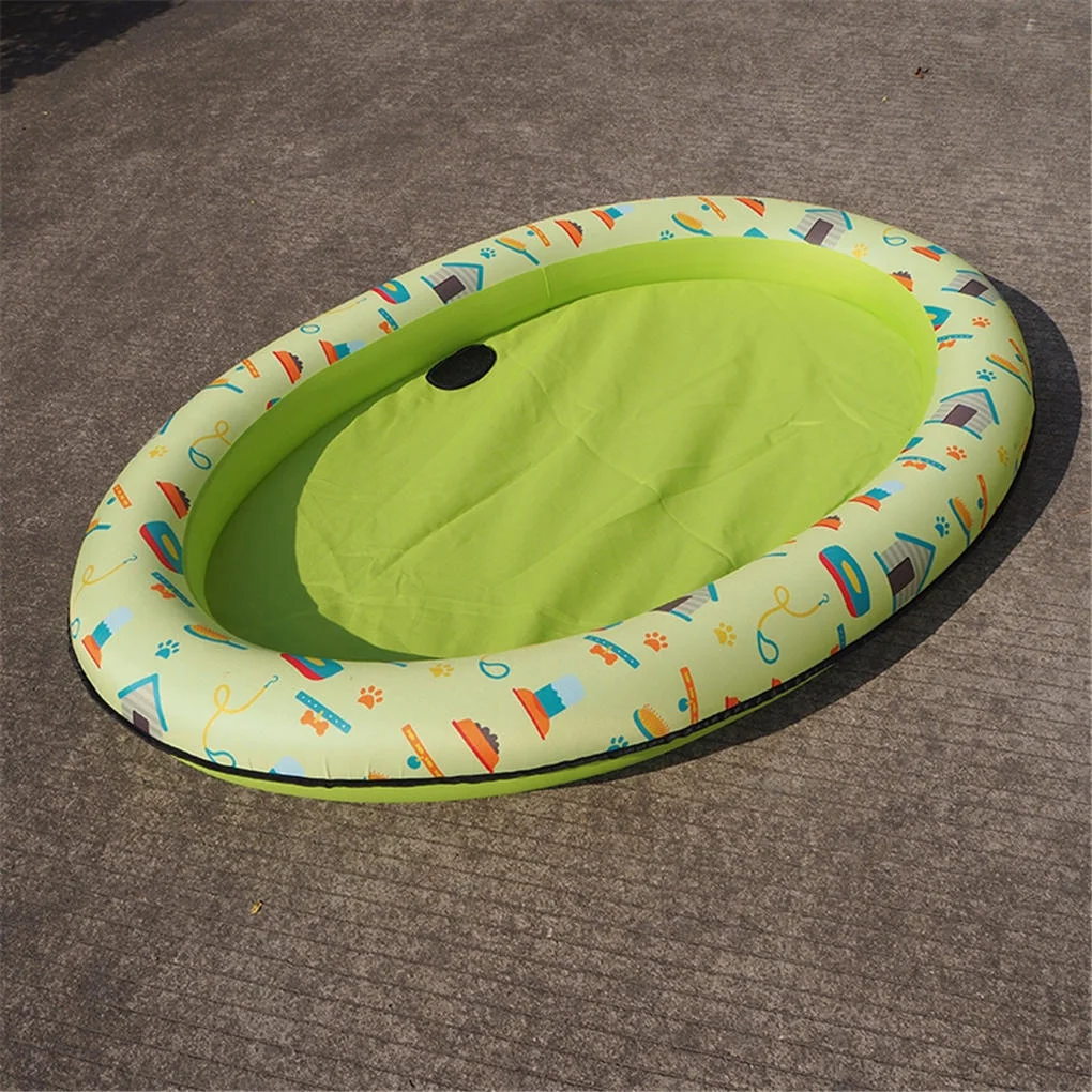 TureClos Pet Swimming Pool Raft Inflatable PVC Pool Raft with Printing Pattern Outdoor Water Playing Toy