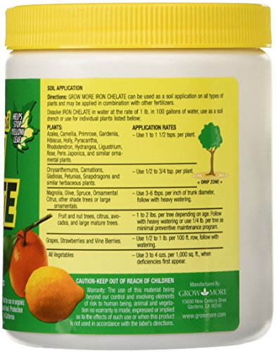Grow More 3-0-1 Organic Iron Chelate Concentrate (10% Iron) for Greener Plants & Lawns on Soils w/pH Below 7-8oz of Water Soluble Chelated Iron for Plants & Trees - Iron Supplement for Plants
