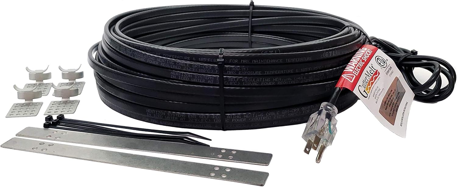Heatizon GutterMelt 9 Watts Per Foot Roof & Gutter Snow Deicing Cable Kit (50 feet)