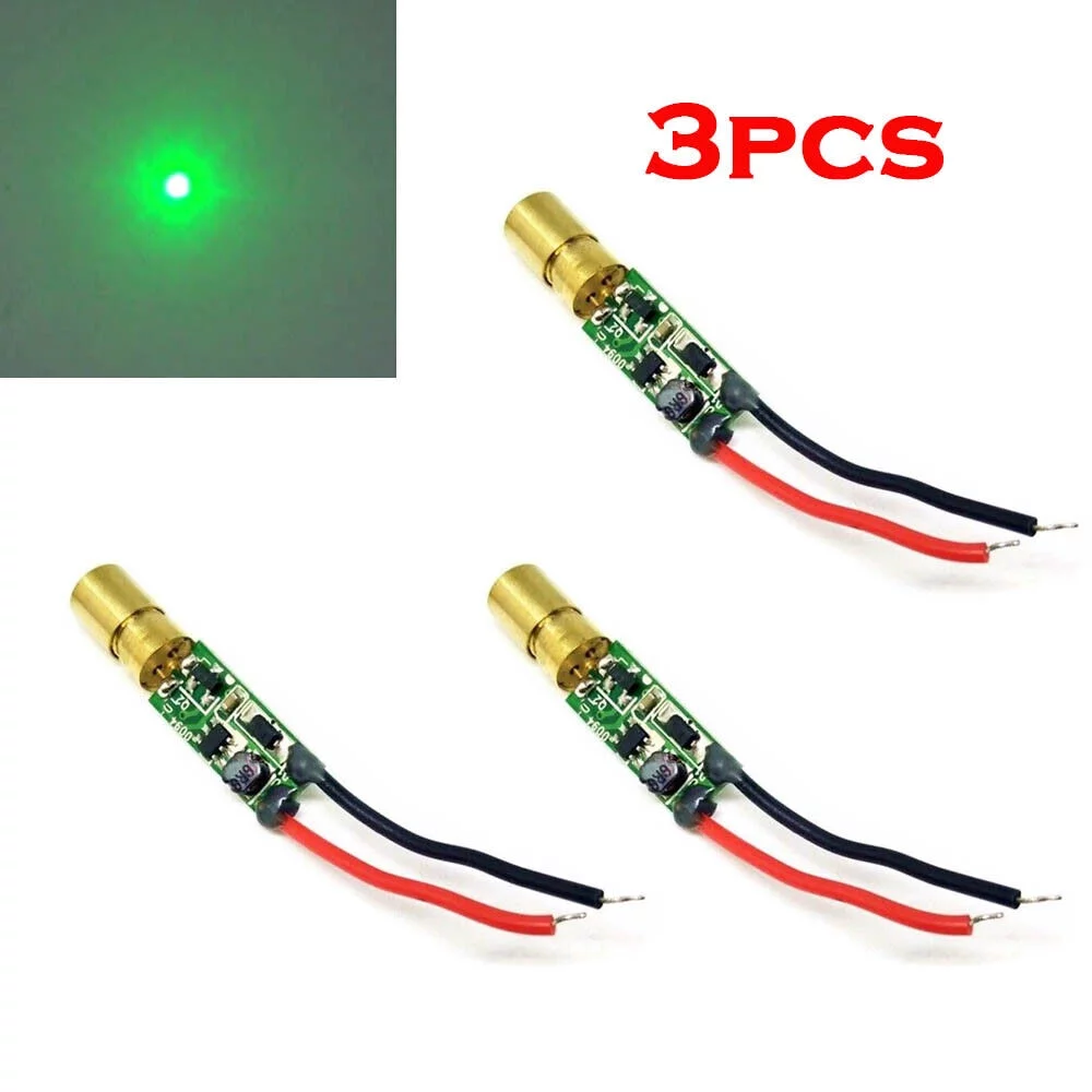 3pcs Mini Green Laser Light 515nm 520nm 5mw Green Laser Diode Dot Module