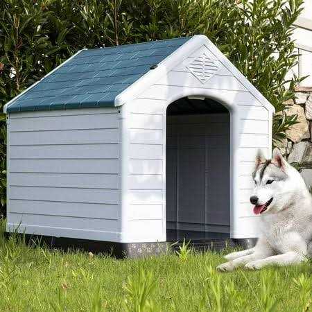 Cl.hpahkl Outdoor Large Dog HouseDurable Waterproof Plastic Dog House , with Vent and Raised Floor Large Dog House - Pet Supplies online store