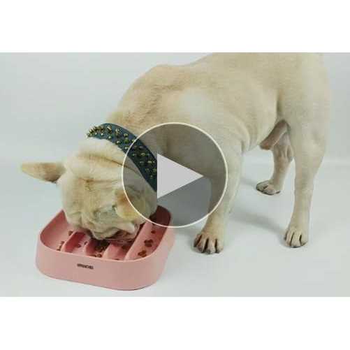 Hifrenchies Healthy Slow Feeding Dog Bowl for French Bulldog -Slow Feeder Dog Bowl No Chocking Dog Cat Food Bowl with Striped Shape Pattern - Pet Supplies online store