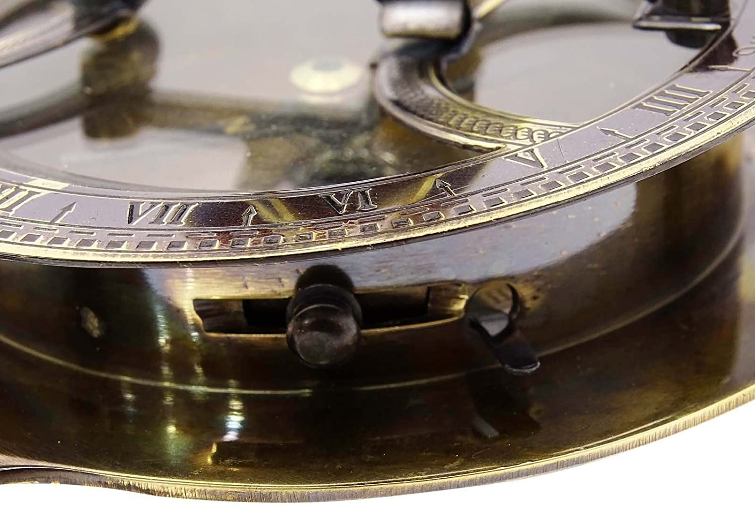 Antique Magnetic Compass Nautical Sundial 4.2 Brass Maritime Compass