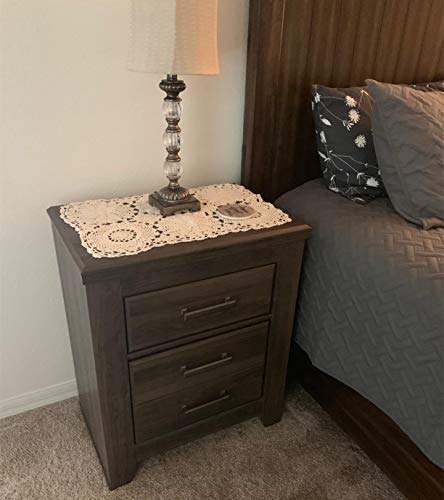 USTIDE 2pcs 100% Cotton Crochet Lace Rectangular Table Runner Ecru Dresser Scarf Doilies White 11 Inch X23 Inch