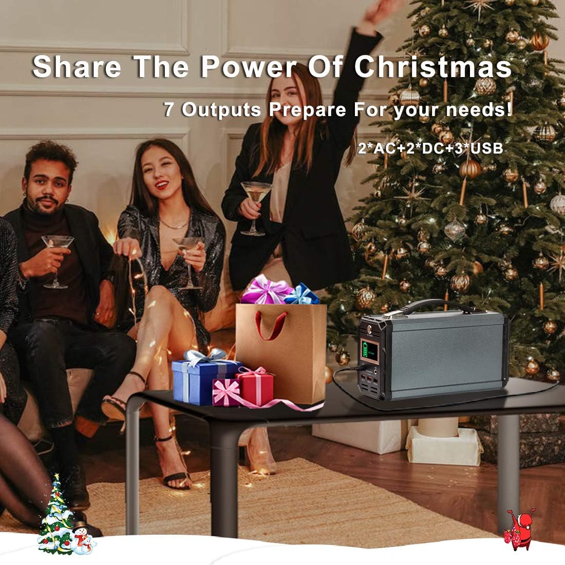 300W Solar Generator, FlashFish 60000mAh Portable Power Station Camping Potable Generator, CPAP Battery Recharged by Solar Panel/Wall Outlet/Car, 110V AC Out/ DC 12V /QC USB Ports for CPAP Camp Travel