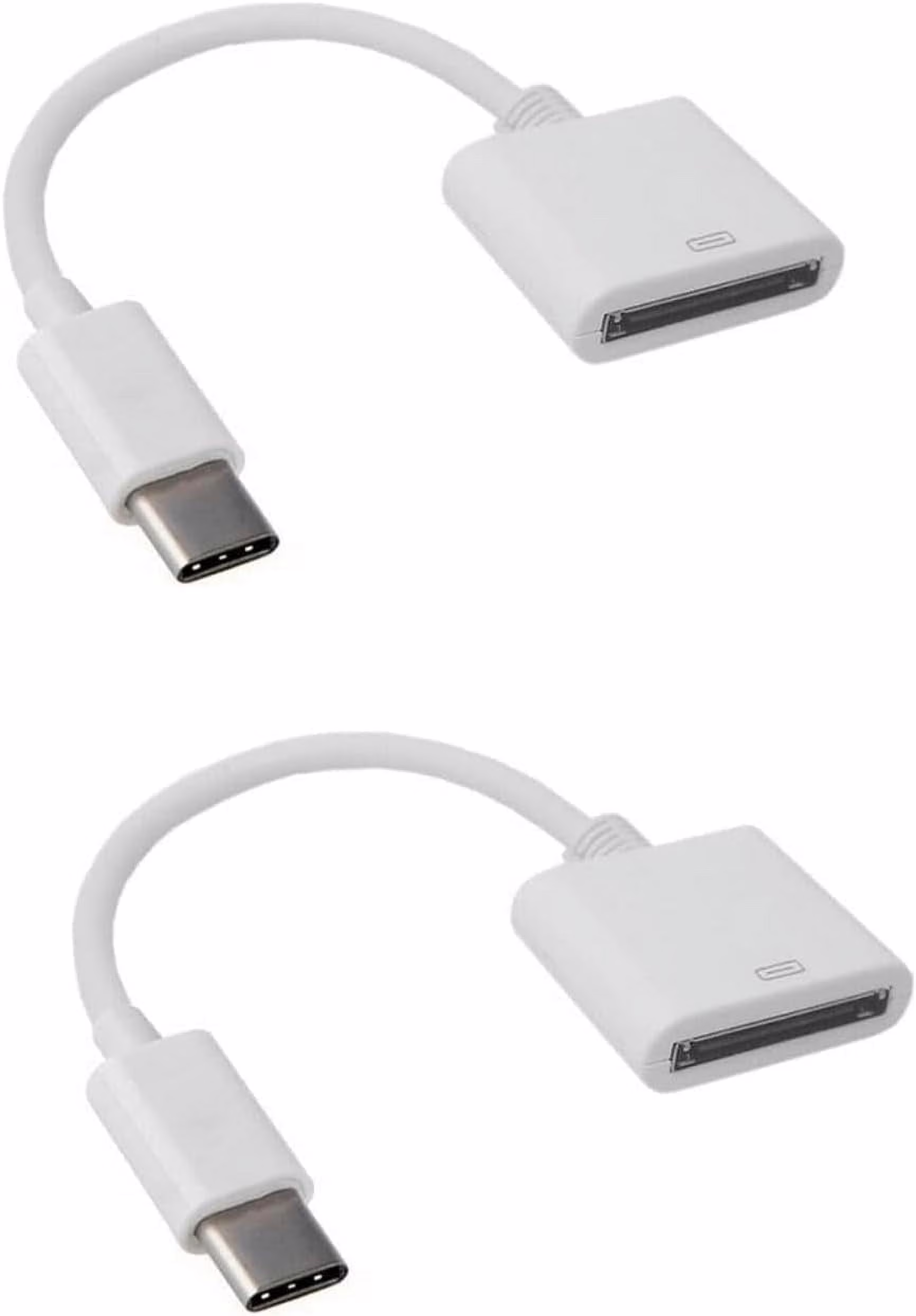 2Pcs White 30pin Female to USB 3.1 Type-C Sync Data Charging Adapter Cables Cell Phone OTG Adapters USB Cables Accessories for Apple,Cables and Interconnects