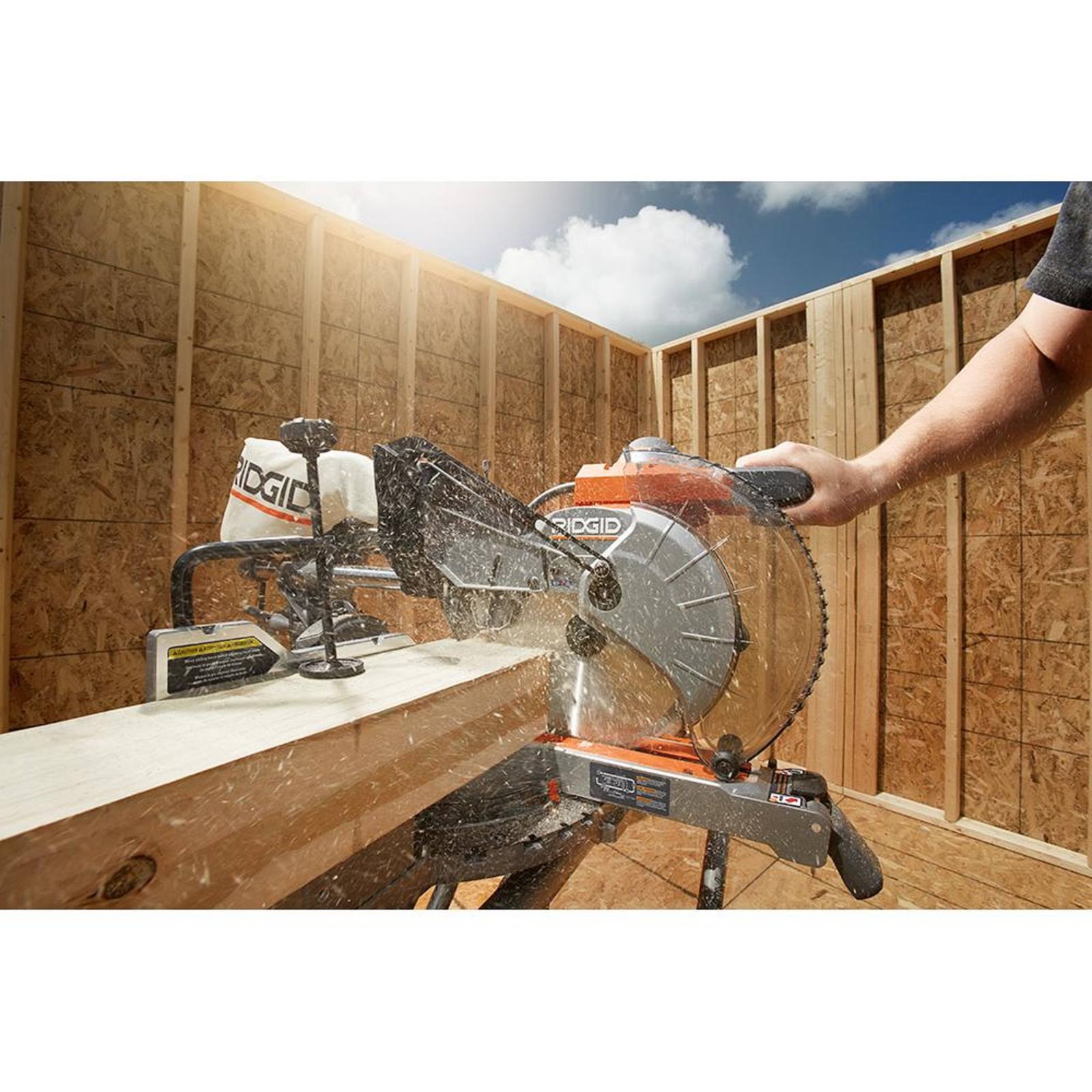 Ridgid 15 Amp 10 in. Corded Dual Bevel Sliding Miter Saw with 70 Miter Capacity R4210
