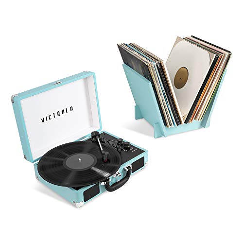 Victrola Journey+ Signature Turntable Record Player - 33-1/3, 45 & 78 RPM Suitcase Vinyl Record Player, Bluetooth Connectivity & Built-in Speakers, Stereo RCA Output, Linen Finish, Cream