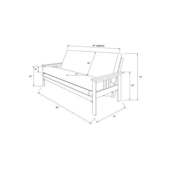 Kodiak Furniture KFMOBTFRAMESET2 Monterey Futon Frame Finish, Full, Butternut