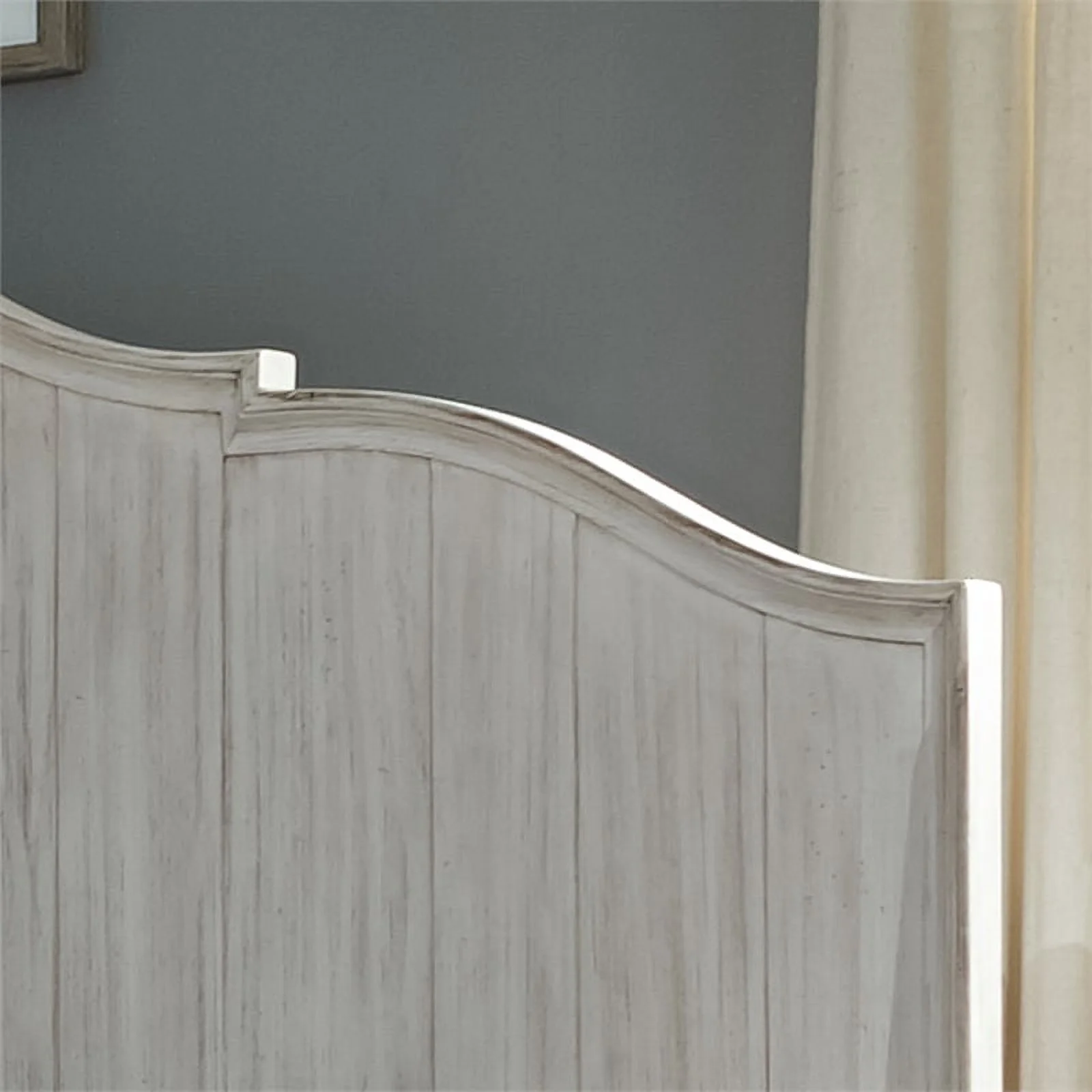 Farmhouse Reimagined White King Panel Headboard Engineered Wood