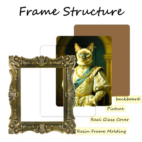 8x10 Black Vintage Picture Frame Ornate Antique Wall Decor, Retro Gothic Home Decor Dark Academia Wall Art Decor for Halloween & Christmas Gift Wall Mount & Tabletop Display Photo Gallery Art, Black