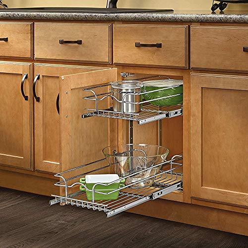 Rev-A-Shelf - 5WB2-1218-CR - 12 in. W x 18 in. D Base Cabinet Pull-Out Chrome 2-Tier Wire Basket