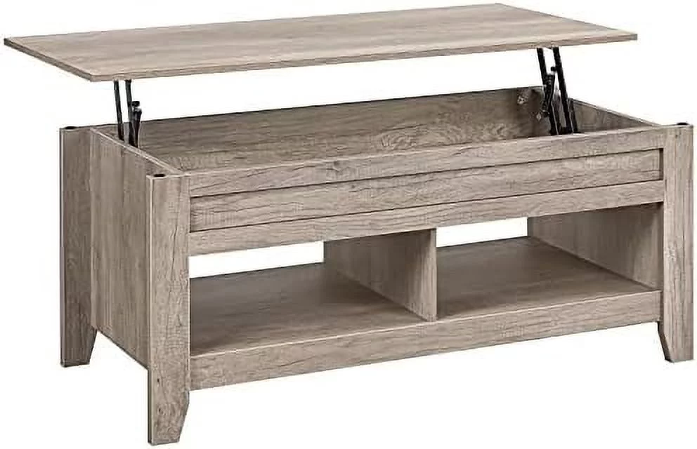 TJUNBOLIFE Lift Top Coffee Table with Hidden  and 2 Open Shelves Adjustable Tabletop Center Table for Living Room  Espresso